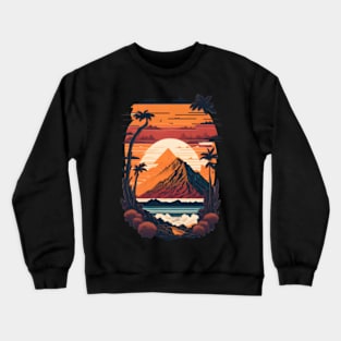 Illustration od sunset in moutain view Crewneck Sweatshirt